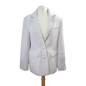 7 FOR ALL MANKIND Women's Tweed Blazer NWT Sz M Purple Textured Jacket Ariana